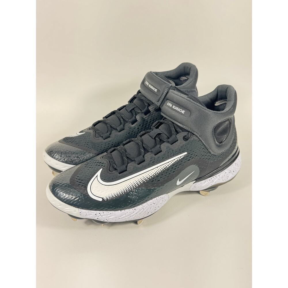Nike Alpha Huarache Elite 4 Mid Baseball Cleats Black White DJ6520-003 Men’s 14